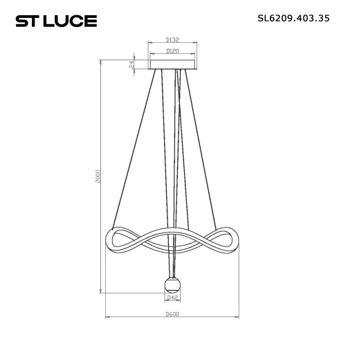 SL6209.403.35 Светильник подвесной ST-Luce Черный/Черный, Белый LED 1*35W 3000K ORIONE