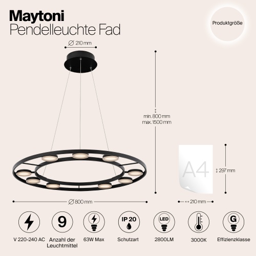 Подвесной светильник Maytoni MOD070PL-L63B3K