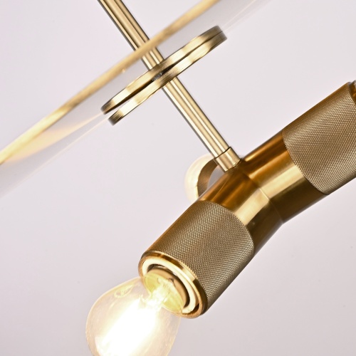 Люстра Rh Utilitaire Disk Triple Pendant Brass от Imperiumloft 123646-22