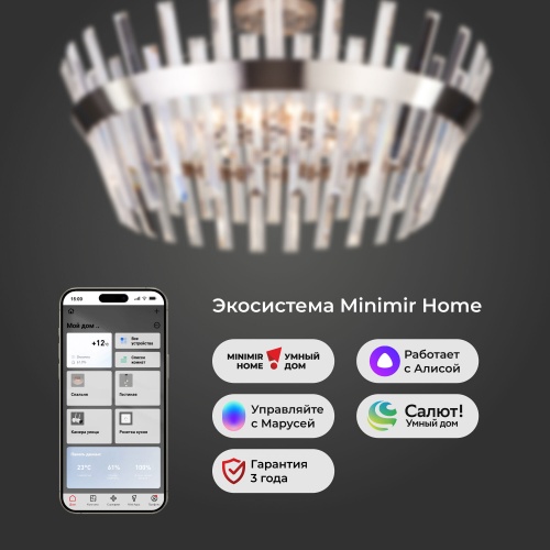 Потолочный светильник Eurosvet 10111/8 сатин-никель прозрачный хрусталь Strotskis Smart