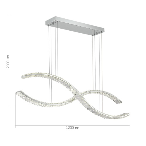 SL6206.103.50 Светильник подвесной ST-Luce Хром/Прозрачный LED 1*50W 3000K ACENO