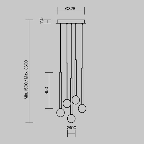 Подвесной светильник Maytoni MOD383PL-L16BBS3K