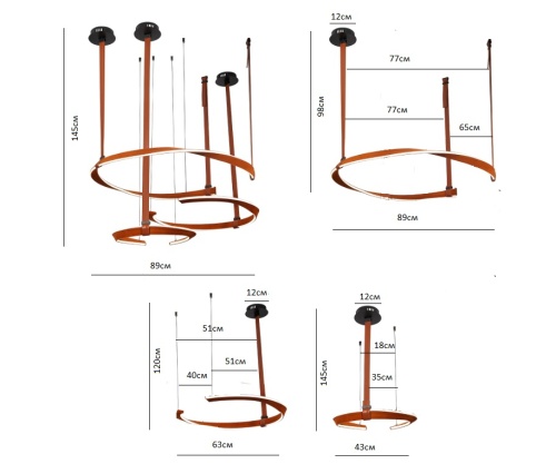 Люстра Kink Light Маджена коричневый 07656-3A,04(3000K)