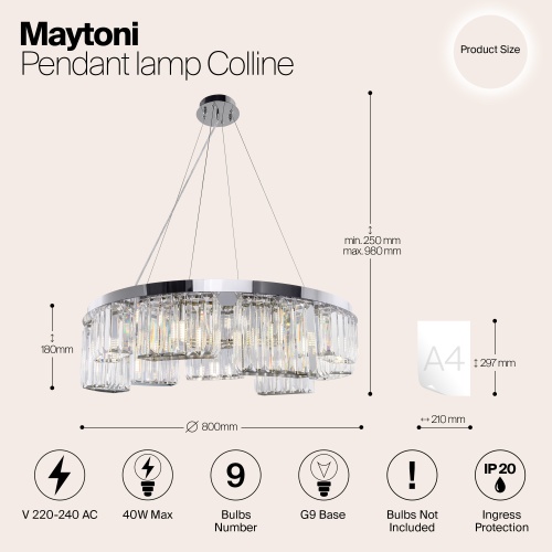 Подвесной светильник Maytoni MOD083PL-09CH