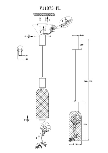Светильник подвесной светодиодный Moderli V11873-PL Ophelia