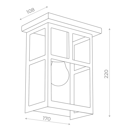 SL079.401.01 Светильник уличный настенный ST-Luce Темный кофе/Прозрачное кракелированное стекло E27 GLAZGO