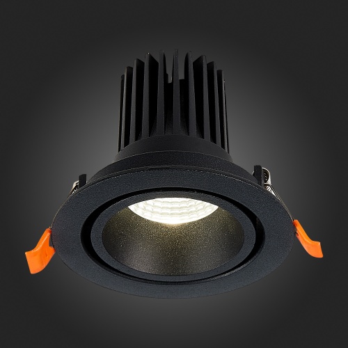 ST705.438.10 Св-к встр. Черный LED 1*10W 3000K 750Lm Ra&gt;90 38° IP20 D102xH85 170-240V Встраиваемые светильники