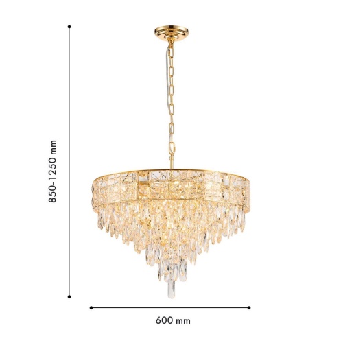 Подвесная люстра Favourite 4720-12P, подвесная люстра, D600xH850/1250, 12xE14x40W, excluded