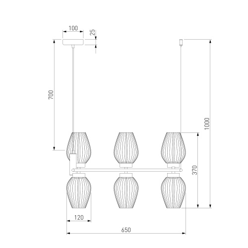 Подвесной светильник Eurosvet 30183/6 латунь Smart