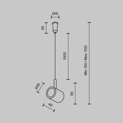 Комплектующие для трекового светильника Technical TRA154CSW-1PT