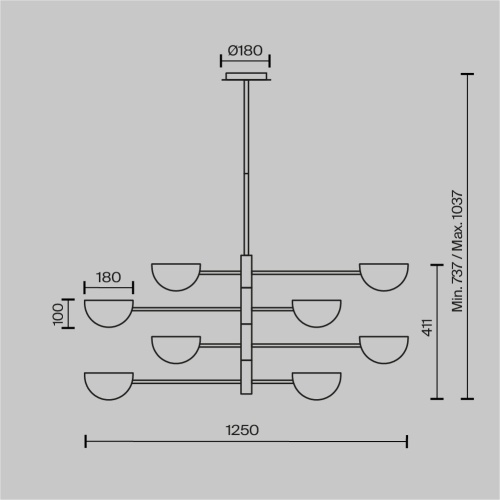 Подвесной светильник Maytoni MOD126PL-08B