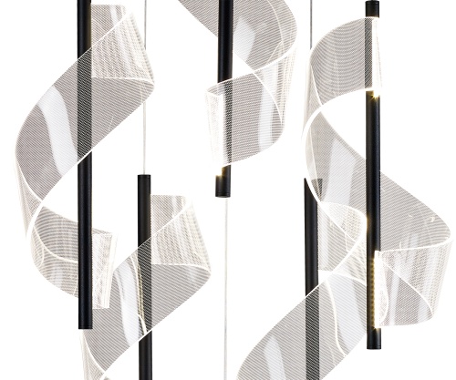 Люстра Kink Light каскадная Илина черный Led 84W 08042-6A,19