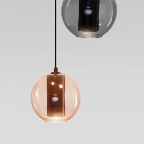 Подвесной светильник дымчатый бежевый шоколад Eurosvet 50258/3 LED