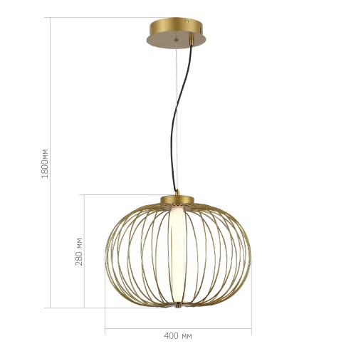 SL6124.203.01 Светильник подвесной ST-Luce Золотистый/Золотистый LED 1*10W 3000K SLICE