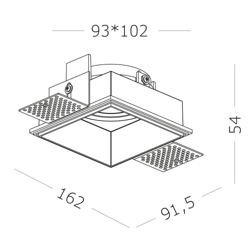 ST262.518.01 Св-к встр. Белый GU10 1*50W IP20 L91,5xW91,5xH5,2 220V Без ламп Встраиваемые светильники