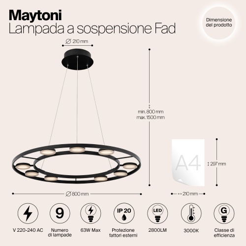 Подвесной светильник Maytoni MOD070PL-L63B3K