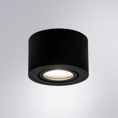 Накладной светильник Arte lamp A0550PL-1BK Светильник потолочный накладной UNITO для MR16 Ø80x50мм черный IP44