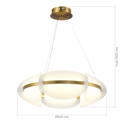 SL1304.203.45 Люстра подвесная ST-Luce Золотистый/Белый LED 1*45W 3000K ЭТУАЛЬ