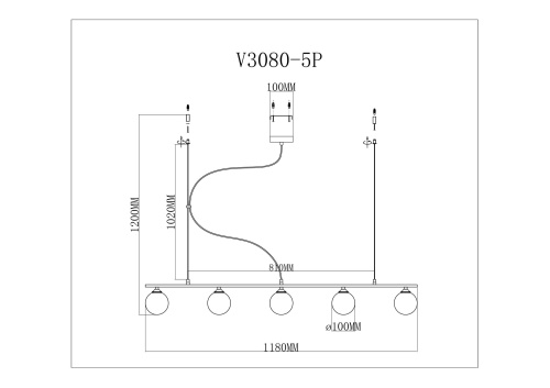 Подвесной светильник Moderli V3080-5P Sector