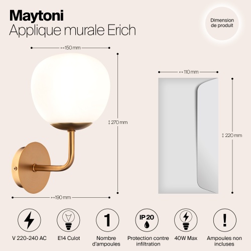Настенный светильник (бра) Maytoni MOD221-WL-01-G