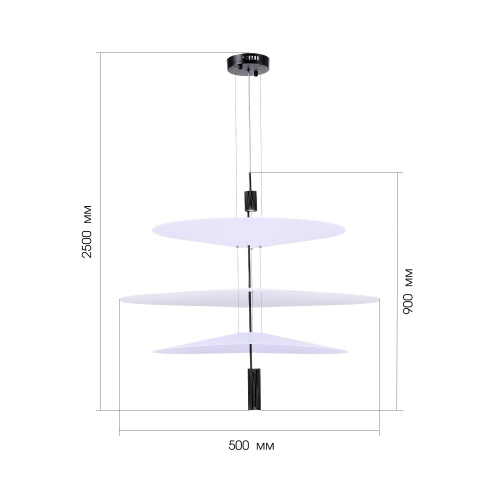 SL6101.413.01 Люстра подвесная ST-Luce Черный/Белый LED 1*15W 3000K ИСОЛА