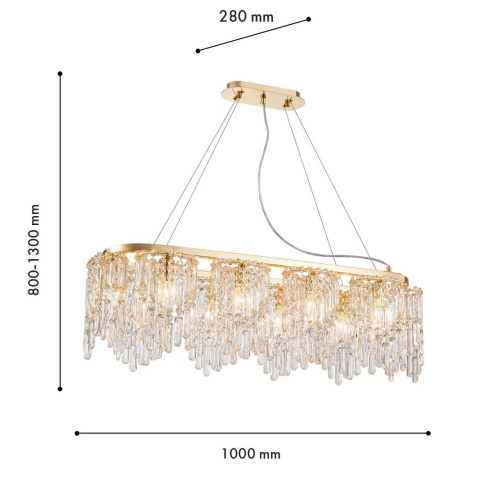 Подвесная люстра Favourite 4724-10P, подвесная люстра, L1000xW280xH800/1300, 10xE14x40W, excluded