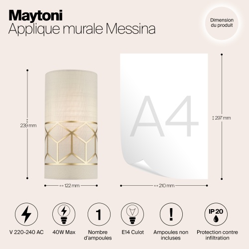 Настенный светильник (бра) Maytoni H223-WL-01-G