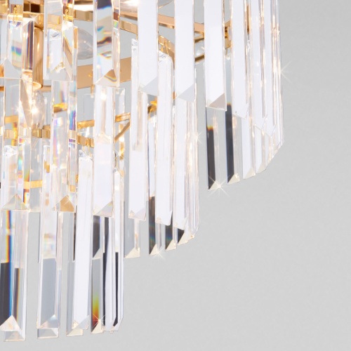 Подвесной светильник Eurosvet 10130/8 золото/прозрачный хрусталь Strotskis Smart