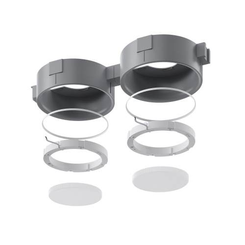 ST760.508.01 Св-к встр. в натяжной потолок  Белый, Серый GX53 1*12W 120 IP20 D110хH35мм220V Без ламп Встраиваемые светильники