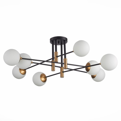 SL1203.402.08 Люстра потолочная ST-Luce Бронза,Черный/Белый E27 8*40W ЛИМАНО