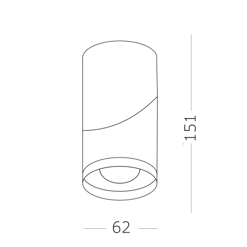 ST650.442.10 Светильник потолочный Черный LED 1*10W 4000K 800Lm Ra>90 38° IP44 D62xH151 165-265V Накладные светильники