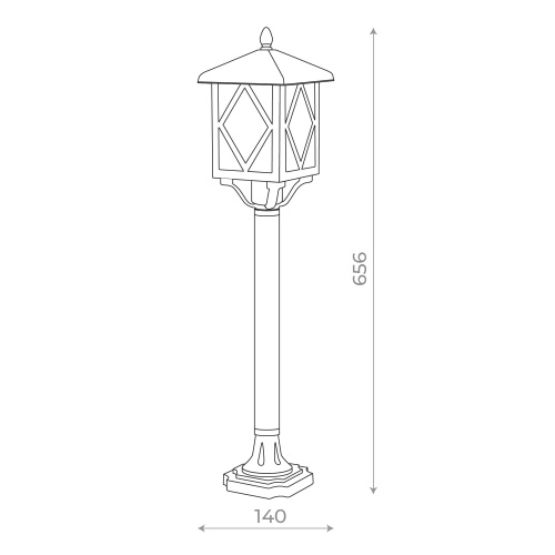 SL084.415.01 Светильник уличный наземный ST-Luce Черный/Черный, Прозрачный E27 1*60W LORNE