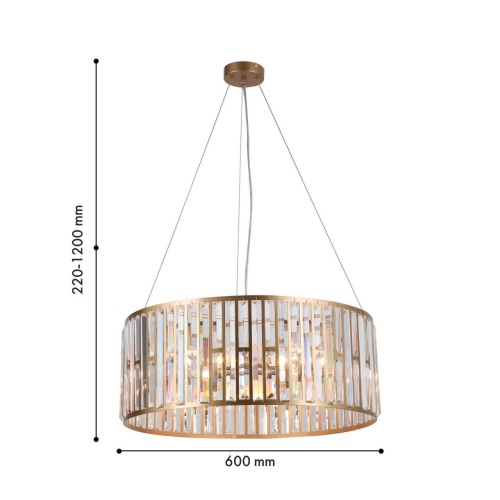 Подвесная люстра F-Promo 4483-6P, подвесная люстра, D600xH220/1200, 6xE14x60W, excluded