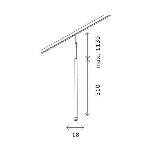 ST672.433.03 Магнитный трековый светильник Черный LED 1*3W 3000K 100Lm Ra&gt;90 36° IP20 D18xH310 24V SUPER5