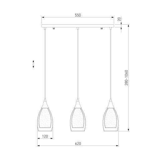 Подвесной светильник Eurosvet 50285/3 хром