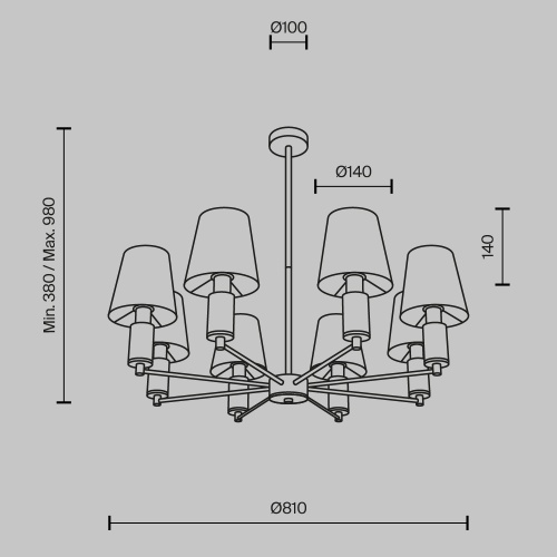 Подвесной светильник Maytoni MOD483PL-08BS