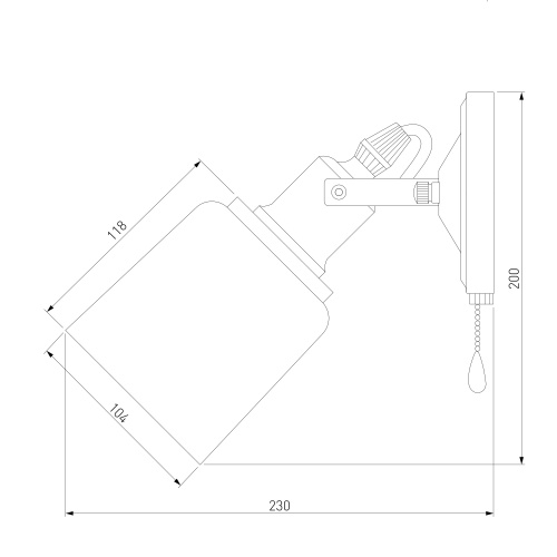 Черный Eurosvet 70111/1 /настенный светильник