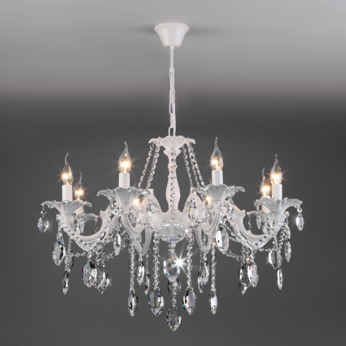 Белыйпрозрачный хрусталь Strotskis Eurosvet 10108/8/ подвесной светильник