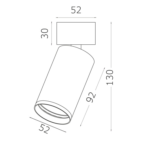 ST171.502.01 Светильник потолочный Белый GU10 1*50W IP20 D52xH130 220V Без ламп Накладные светильники