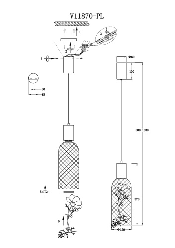 Светильник подвесной светодиодный Moderli V11870-PL Ophelia