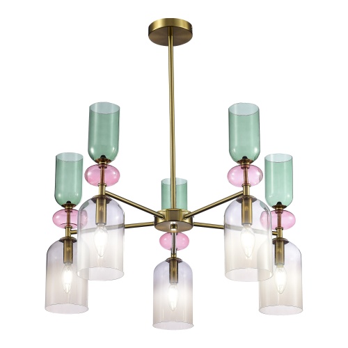 SL2000.202.05 Люстра потолочная ST-Luce Золотистый/Дымчатый E14 5*40W ДЖЕА