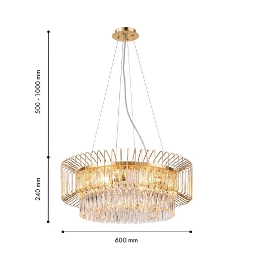 Подвесная люстра Favourite 4779-6P, подвесная люстра, D600xH800/1300, 6xE14x40W, excluded