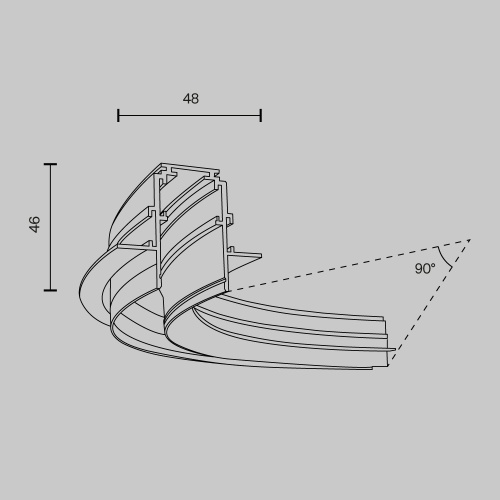 Комплектующие для систем освещения с токоведущими элементами Technical TRA044-angle.12W