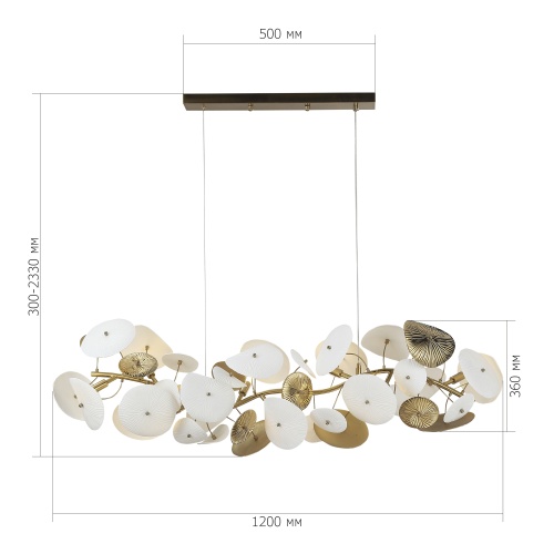 SL1518.303.08 Светильник подвесной ST-Luce Латунь/Белый G9 8*5W 4000K DAHLIA