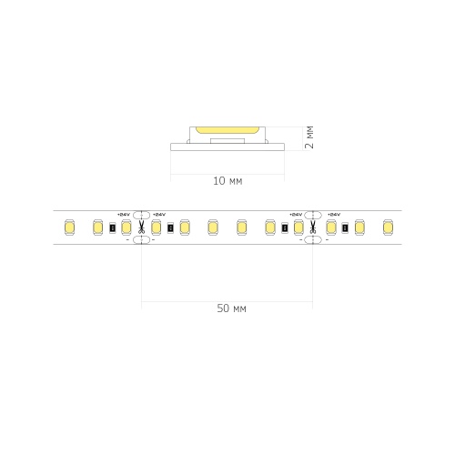 ST1001.414.20 Светодиодная лента 2835 14,4Вт/м 4000К 7500Lm Ra>90 IP20 L5000xW12 24В Светодиодные ленты