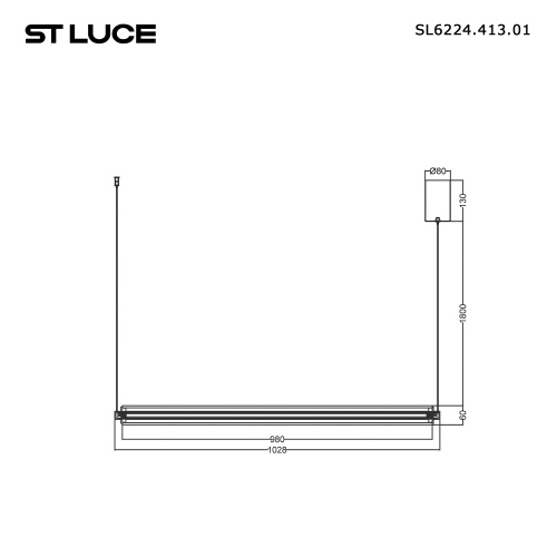 SL6224.413.01 Светильник подвесной ST-Luce Черный/Прозрачный LED 1*30W 4000K BAMBOO