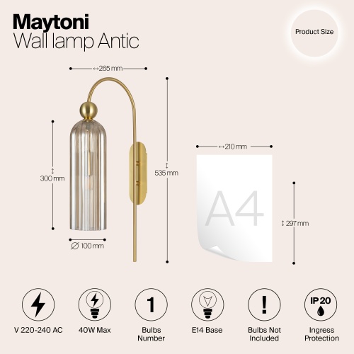 Настенный светильник (бра) Maytoni MOD302WL-01CG