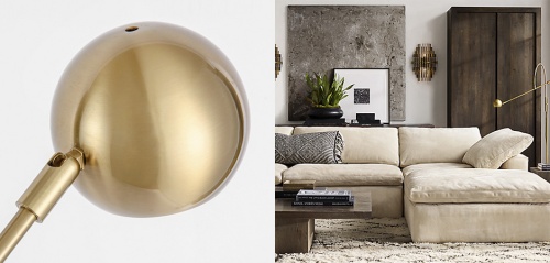 Торшер Restoration Hardware ORBITER II Task Floor Brass 345326-22