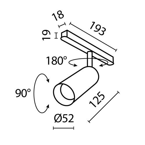 Трековый светильник Technical TR032-4-12WTW-S-DD-B
