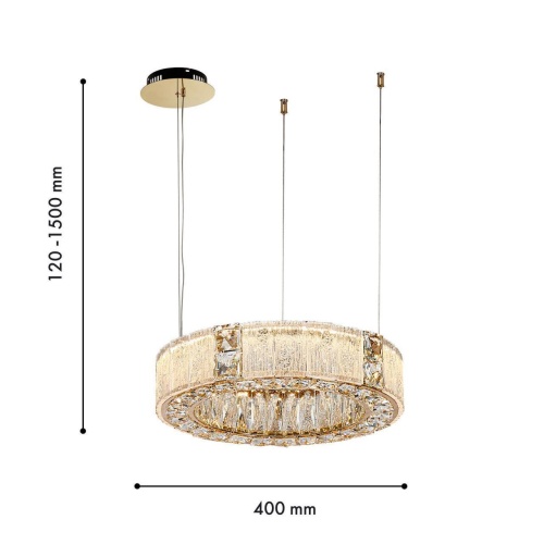 Подвесная люстра Favourite 4204-4P, подвесная люстра, D400xH120/1500, LEDx40W, 4000LM, 3000K, included